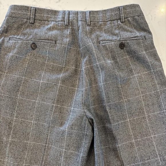 Brooks Brothers Italian Wool Pants 36x29 Black White Houndstooth Pleated Cuffed - Picture 7 of 10